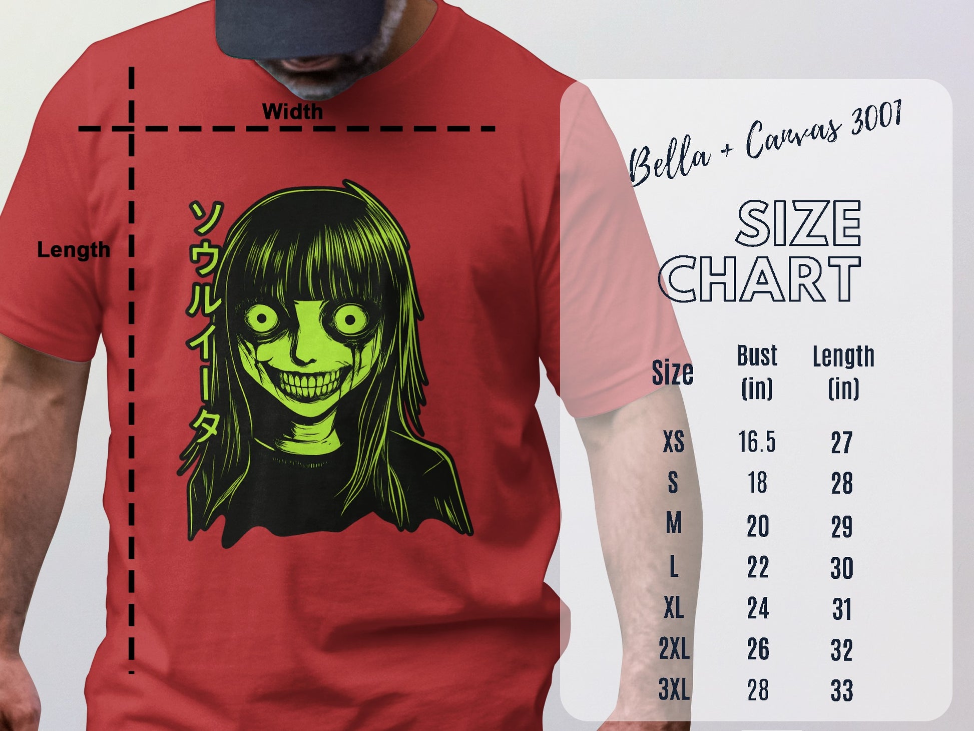 Graphic Anime Horror Character Face Design Tee