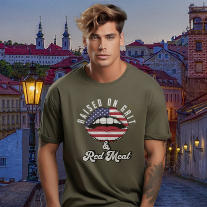 Raised on Grit Red Meat Patriotic Graphic T-Shirt product type