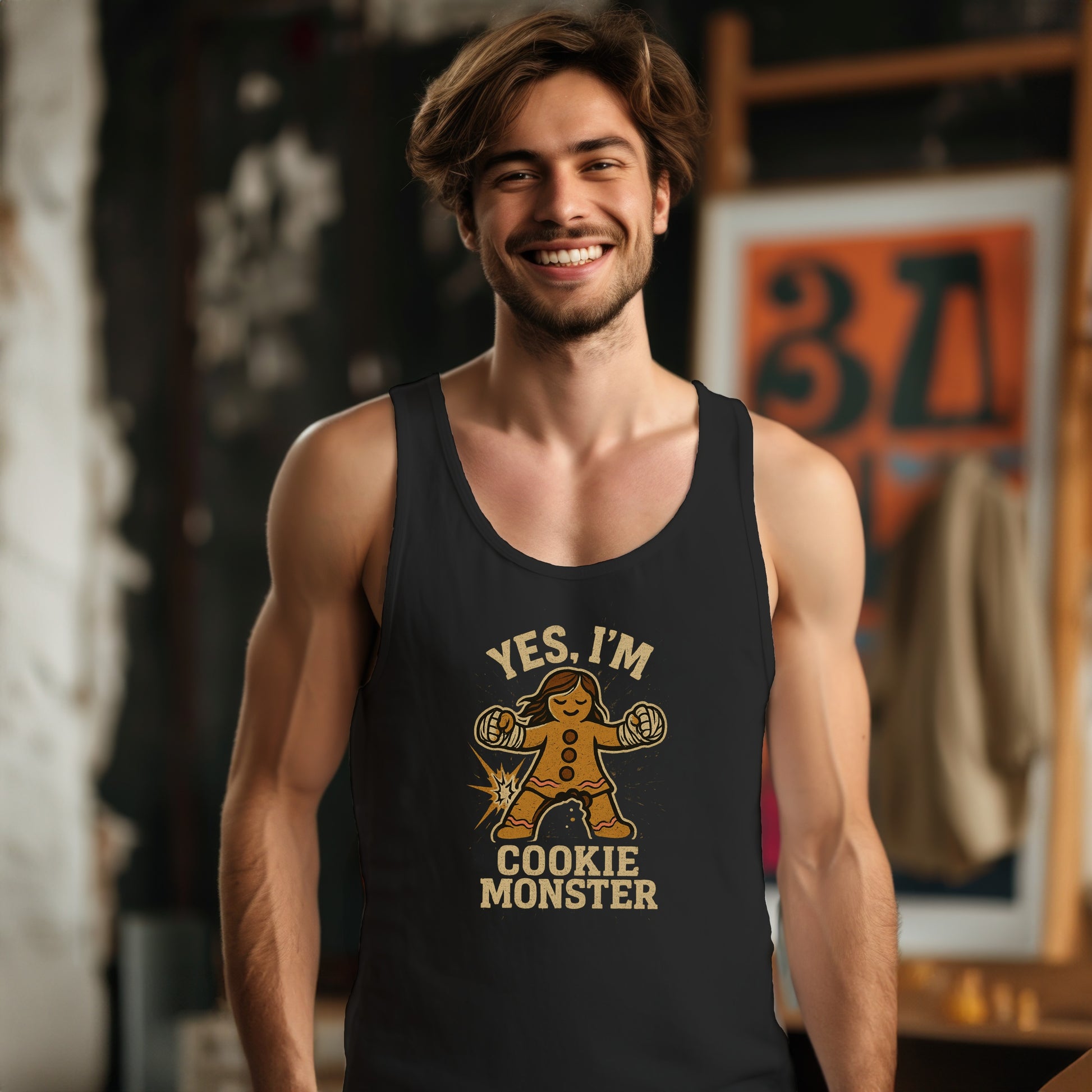 Yes I'm Cookie Monster Fun Gym Tank Top product