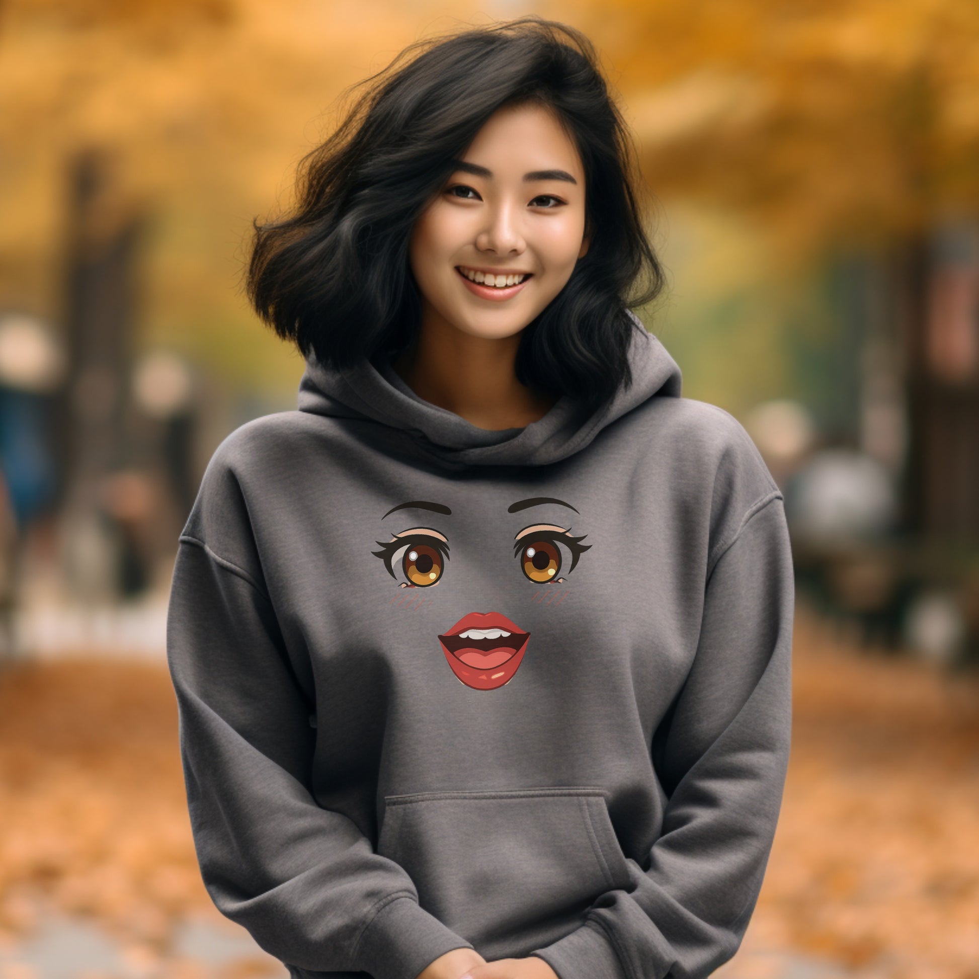 Smiling Face Graphic Cozy Hooded Sweatshirt product