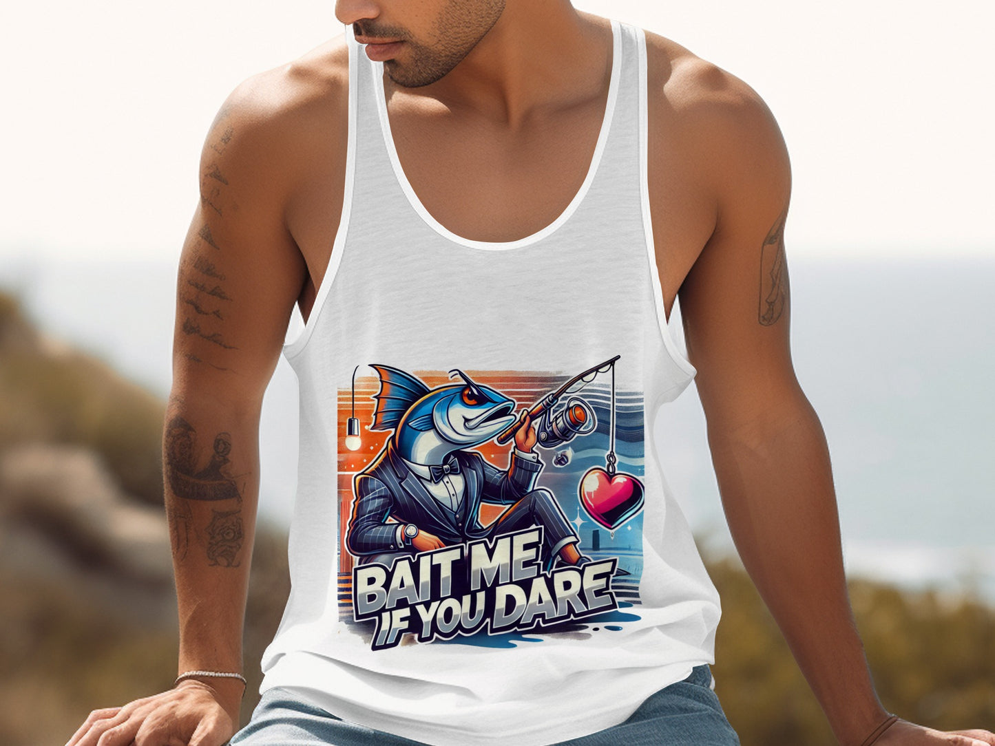 Bait Me If You Dare Funny Graphic Tank Top product type