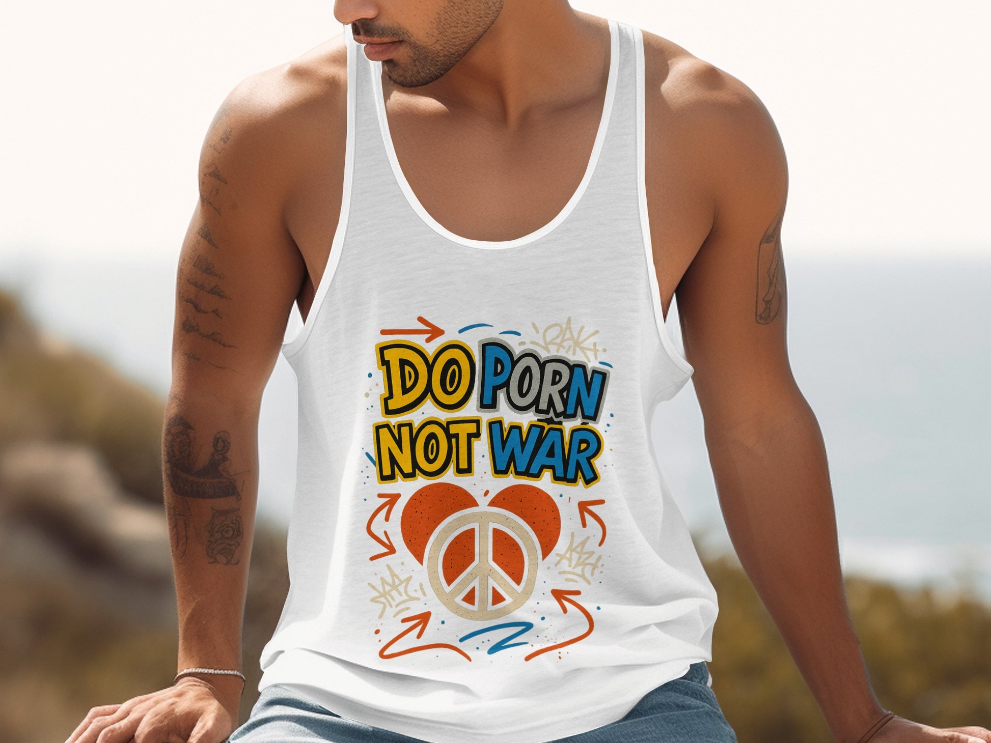 Do Porn Not War Peace Graphic Tank Top Product