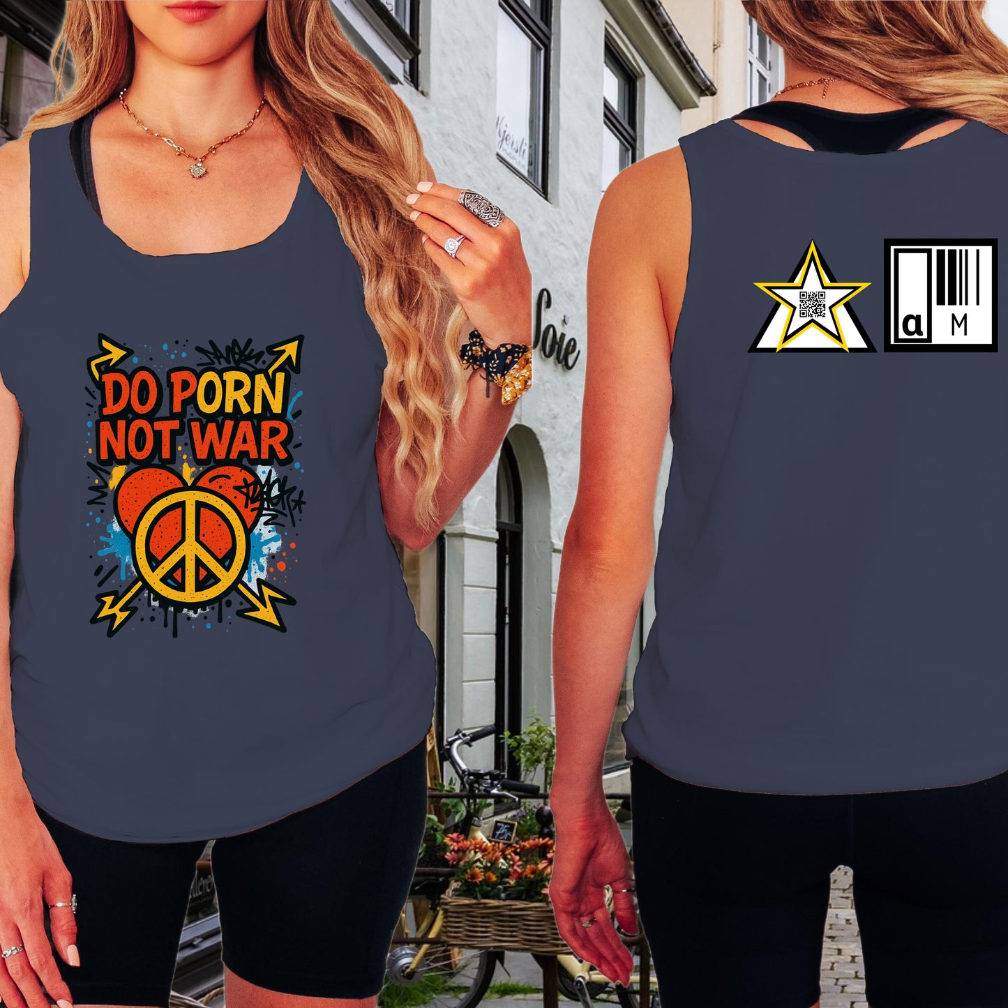 Do Porn Not War Graphic Back Print Tank Top product