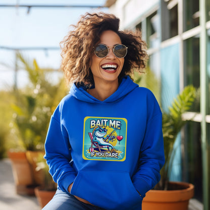 Fun Blue Hoodie with Bold Fishing Graphic product