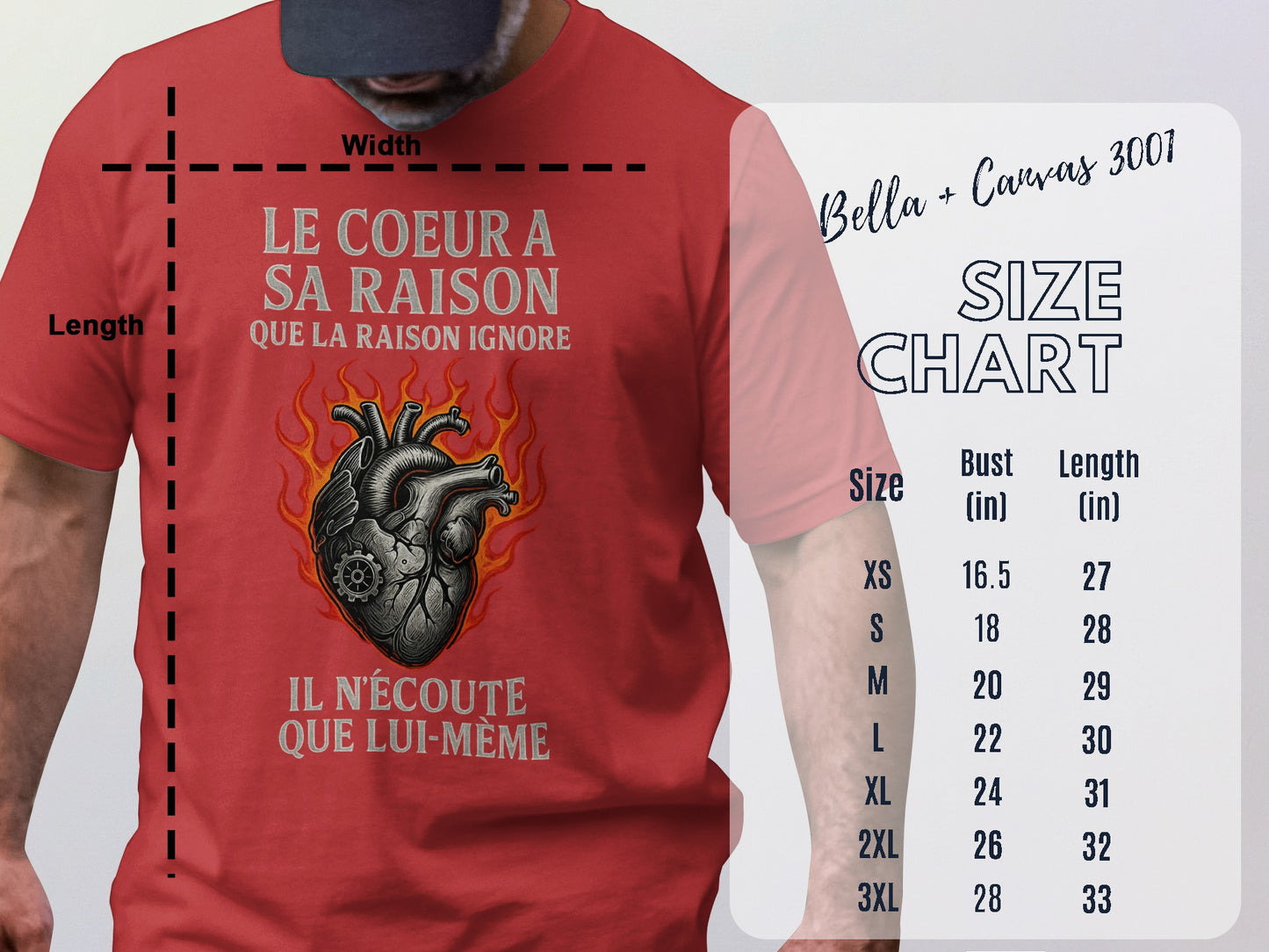 Motivational French Quote Heart Design Shirt