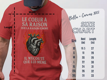 Motivational French Quote Heart Design Shirt