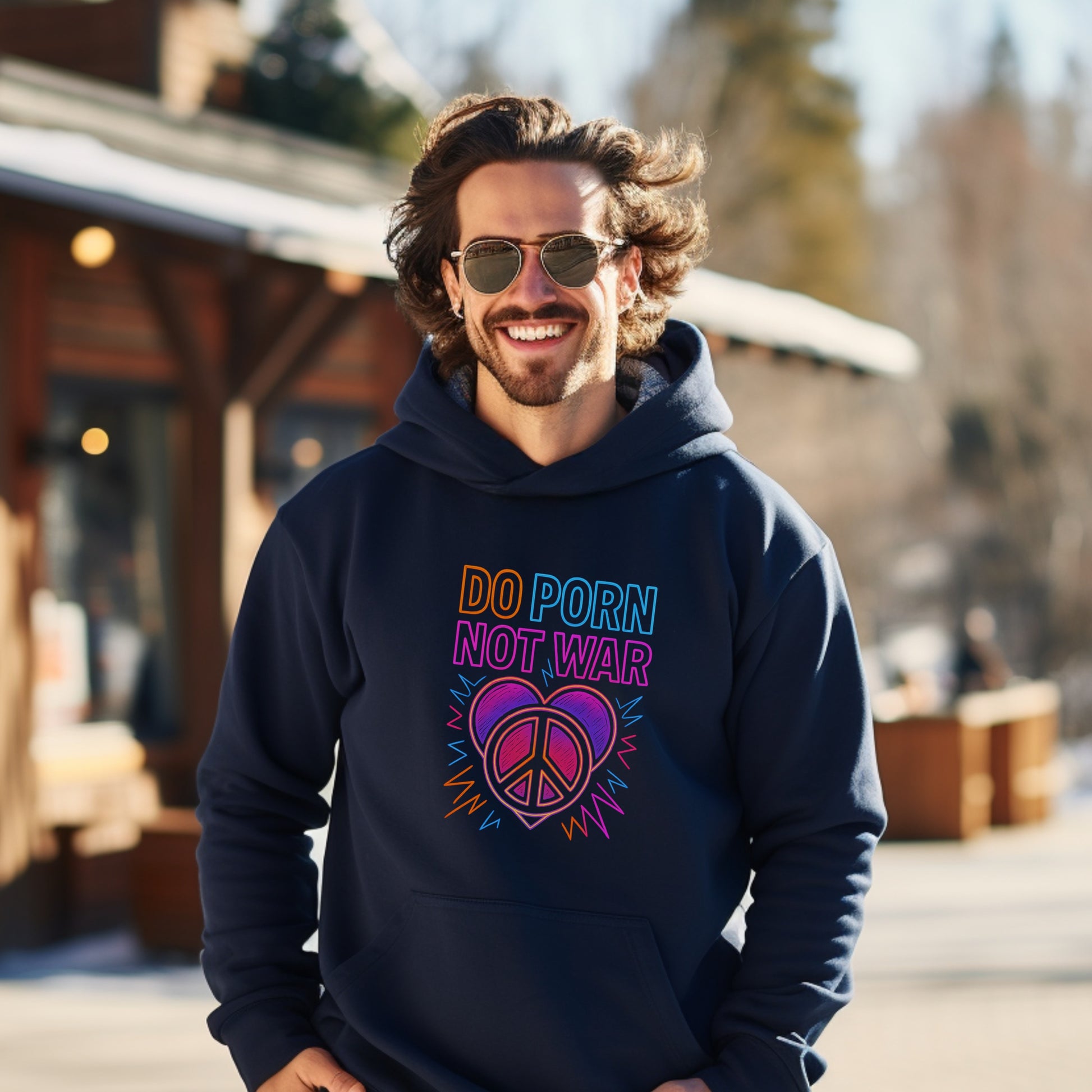 Do Porn Not War Hoodie with Peace Sign product type