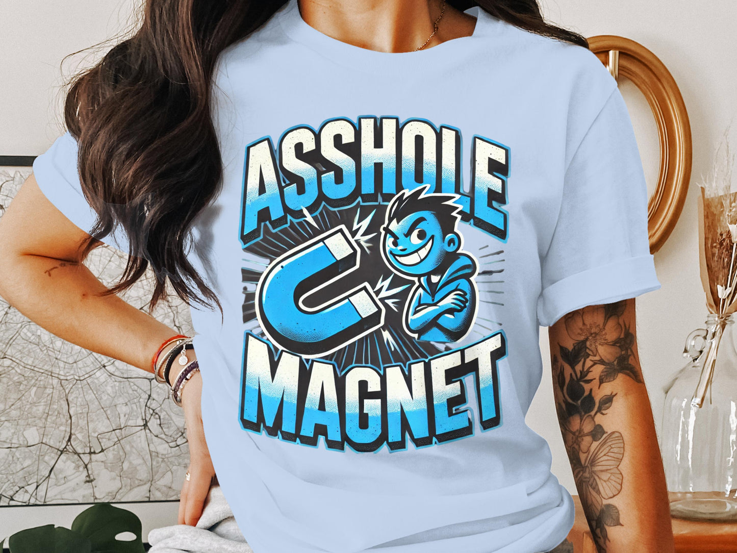 Funny Asshole Magnet Graphic T-shirt product type