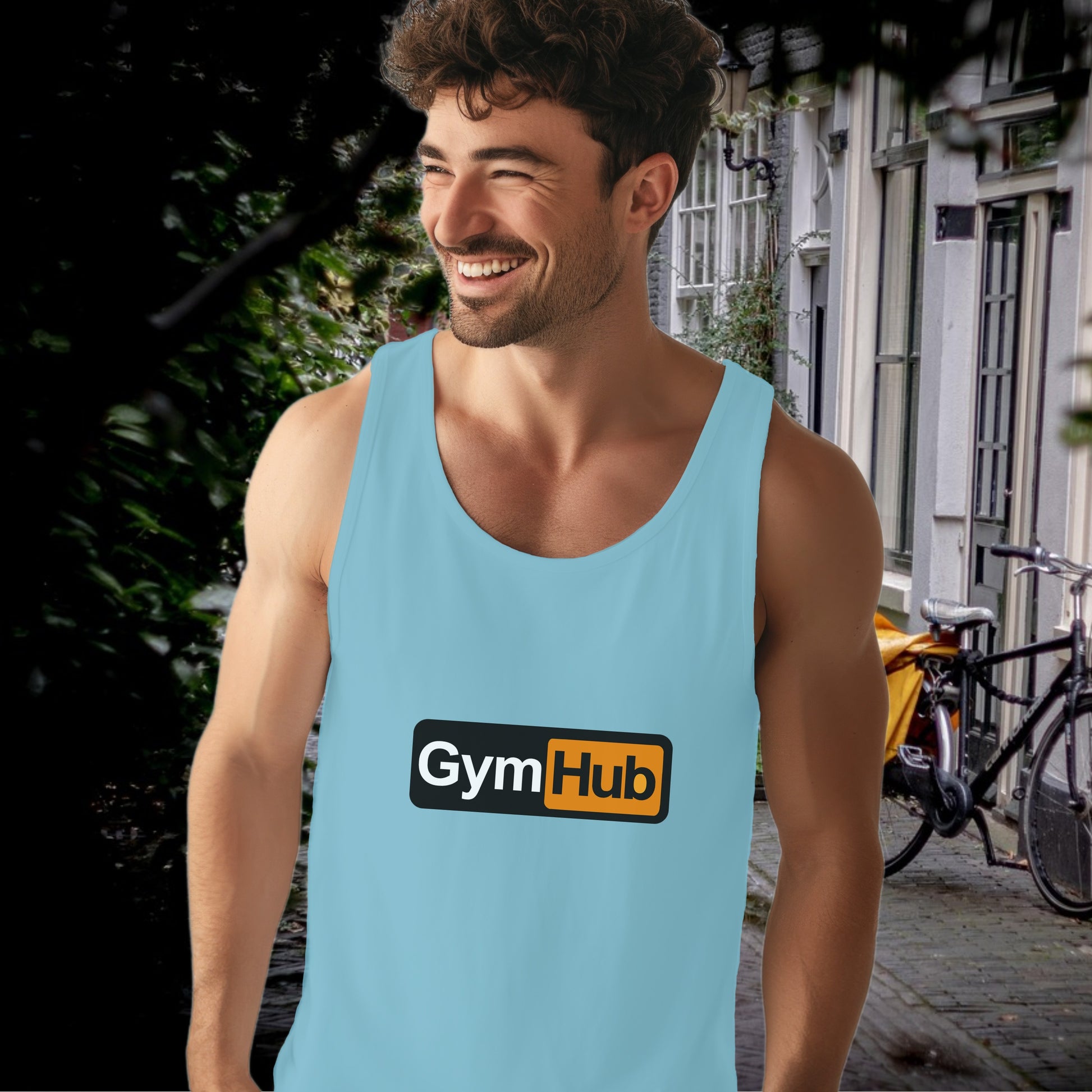 GymHub Logo Light Blue Sleeveless Tank Top product
