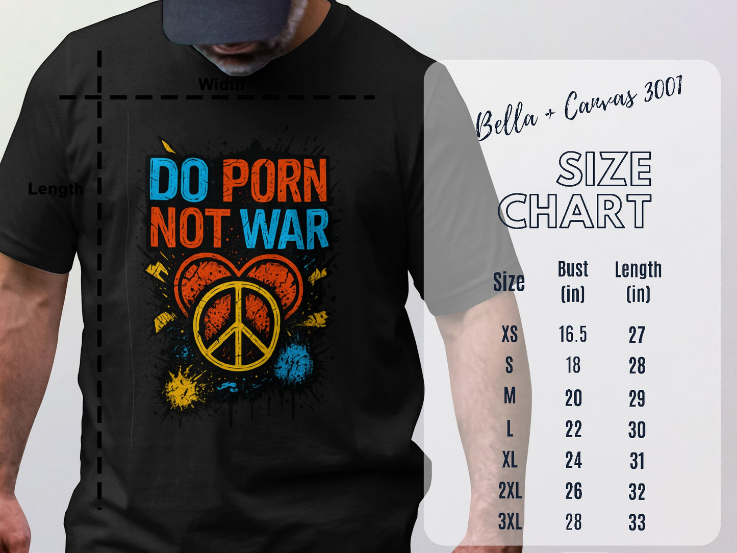 Do Porn Not War Peace Sign Graphic T-shirt product