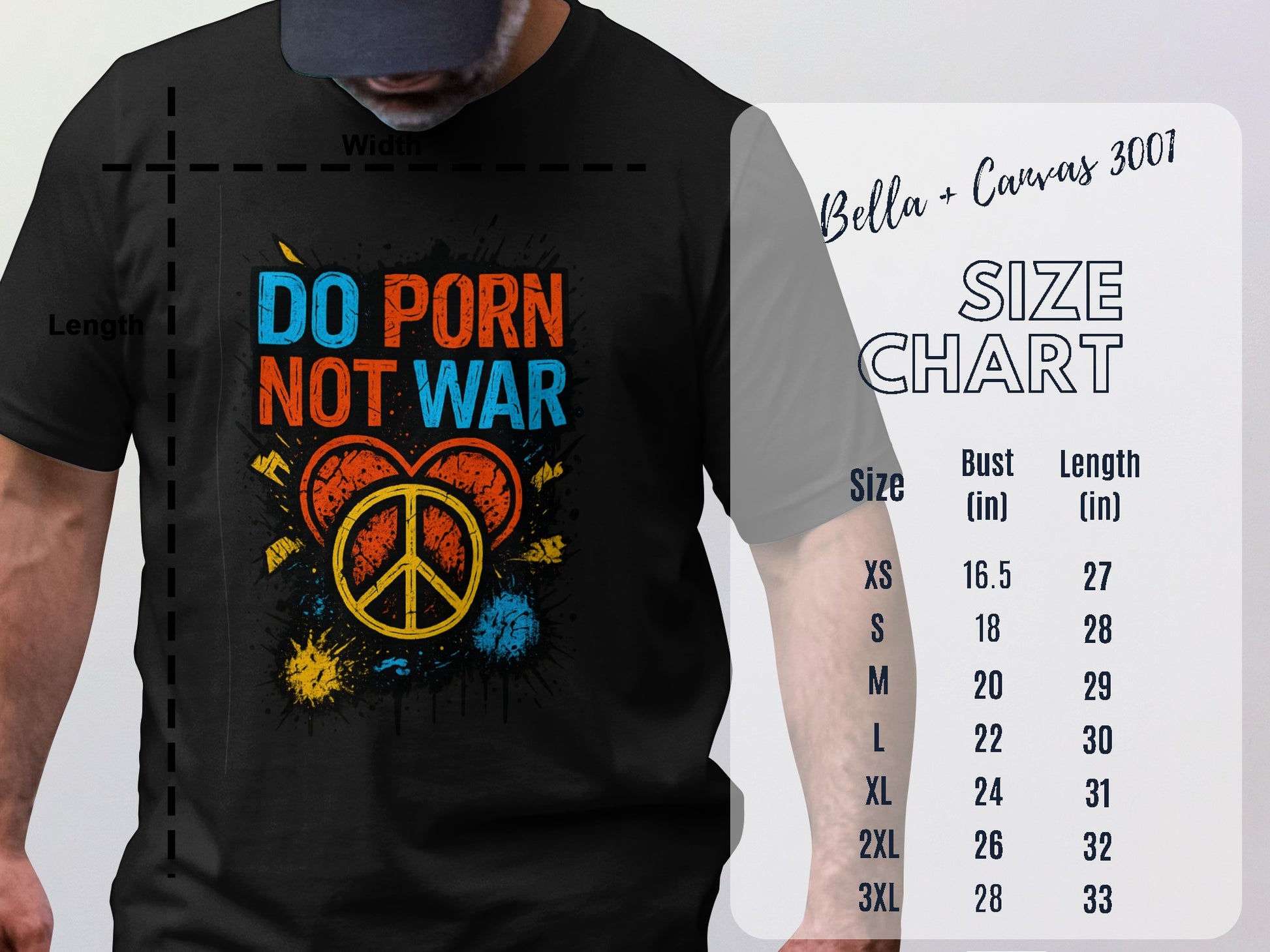 Do Porn Not War Peace Sign Graphic T-shirt product