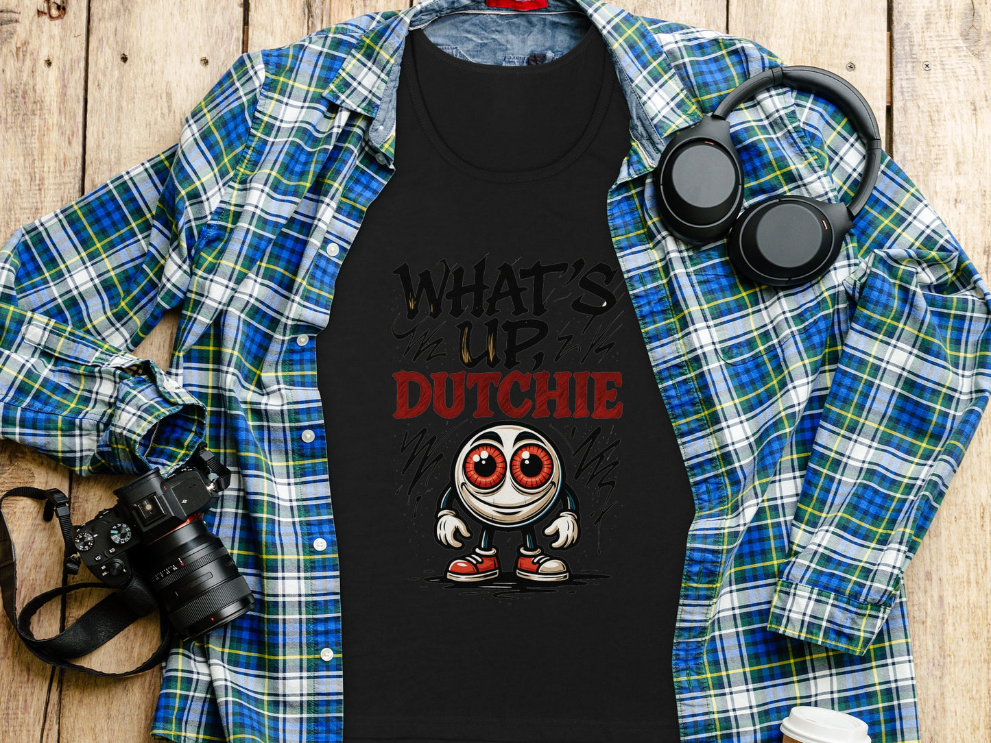 What's Up Dutchie Graphic Print Black T-Shirt product