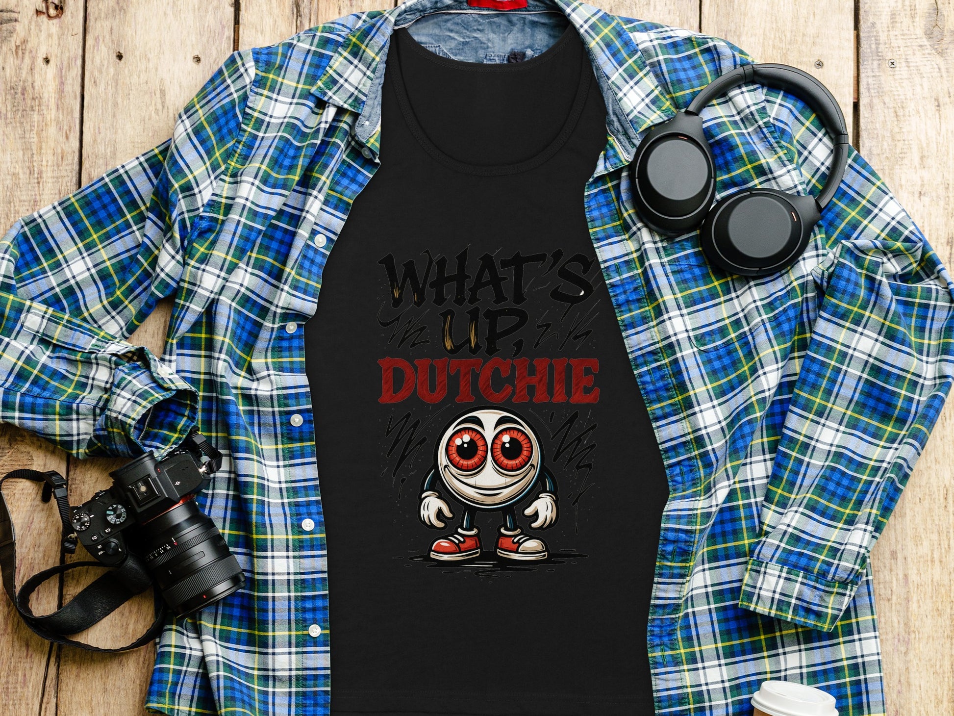 What's Up Dutchie Graphic Print Black T-Shirt product