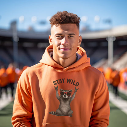 Stay Wild Raccoon Graphic Hoodie