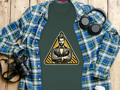 Stylish T-shirt with Dapper Man Triangle Design product type
