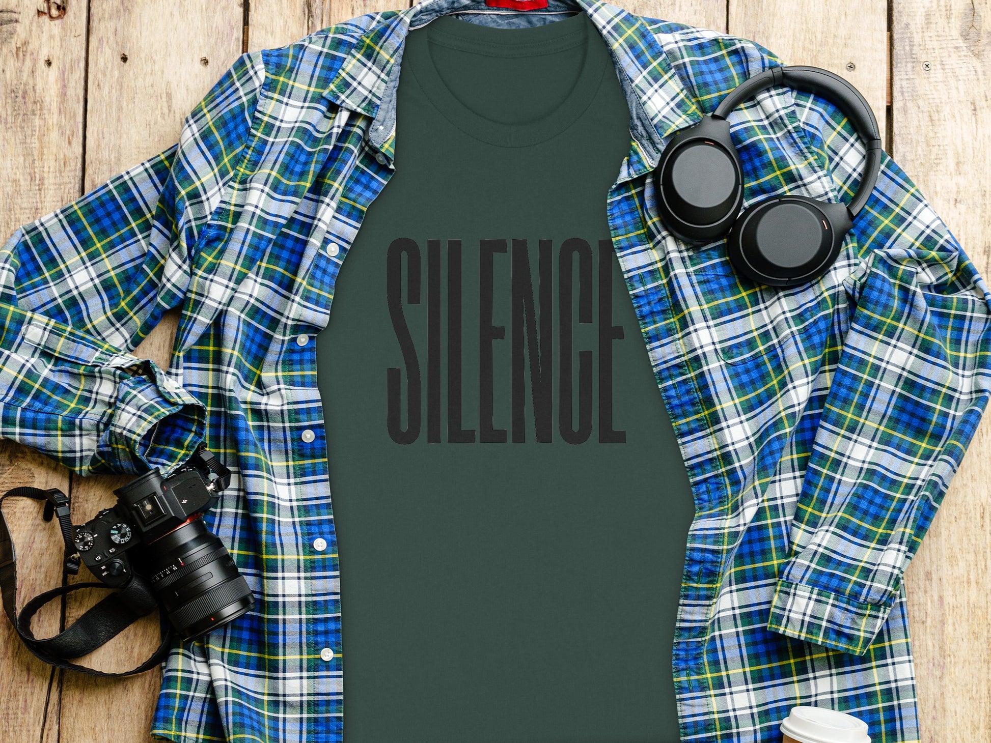 SILENCE Graphic Tee with Stylish bold lettering design