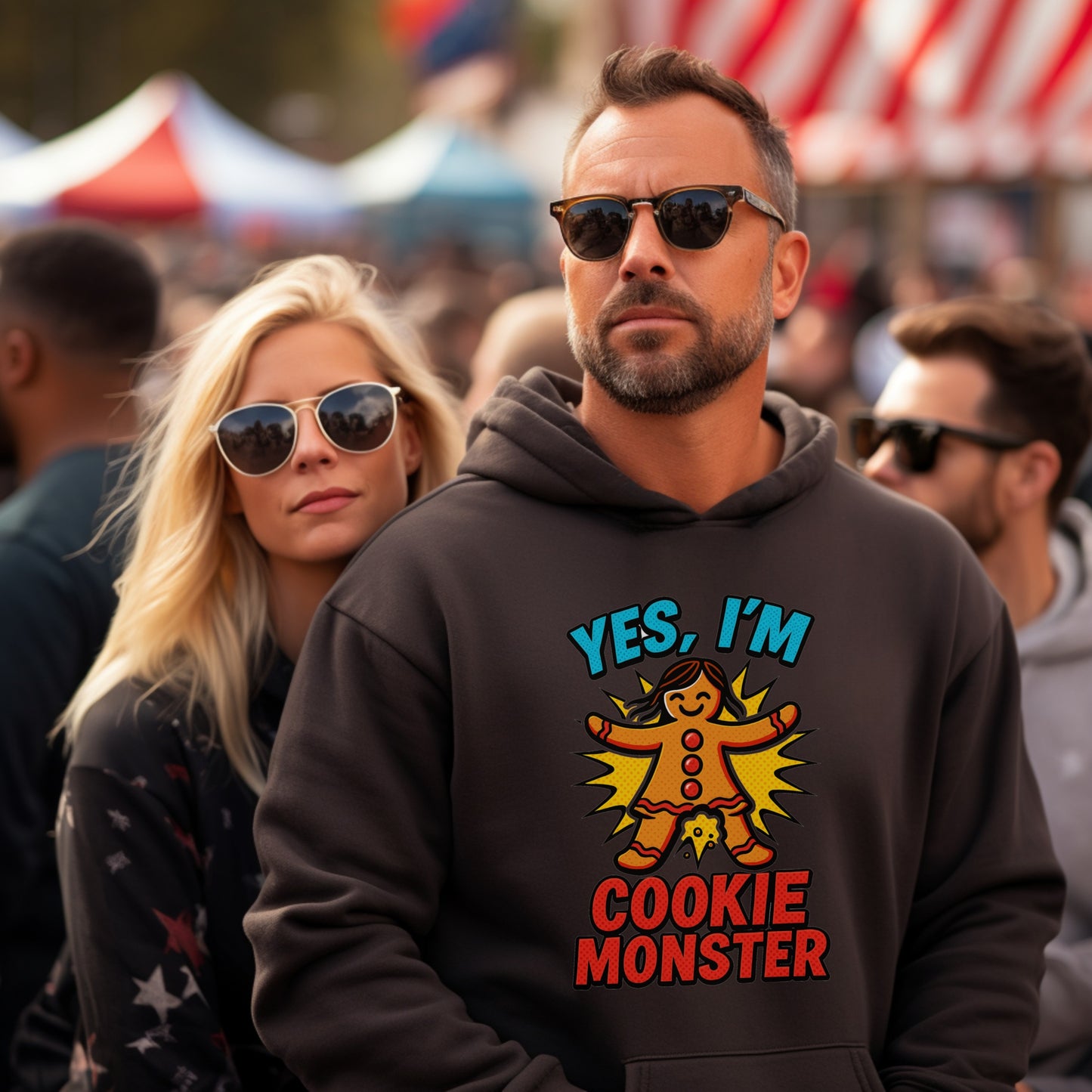 Yes I'm Cookie Monster Hoodie for Fun Statement Apparel
