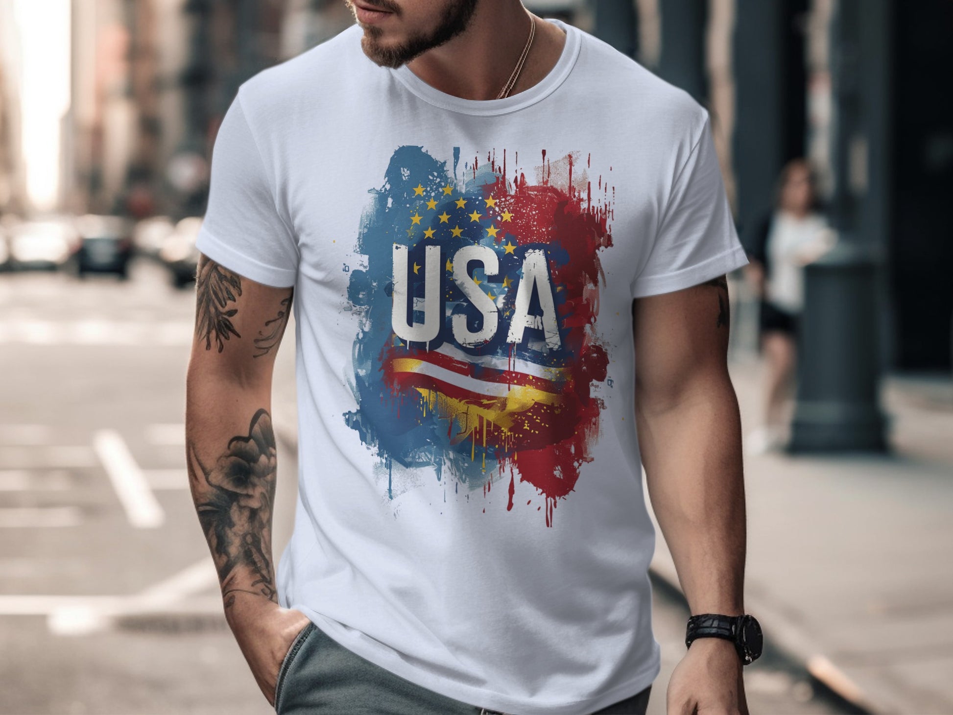 USA Patriotic Street Art Design T-Shirt product