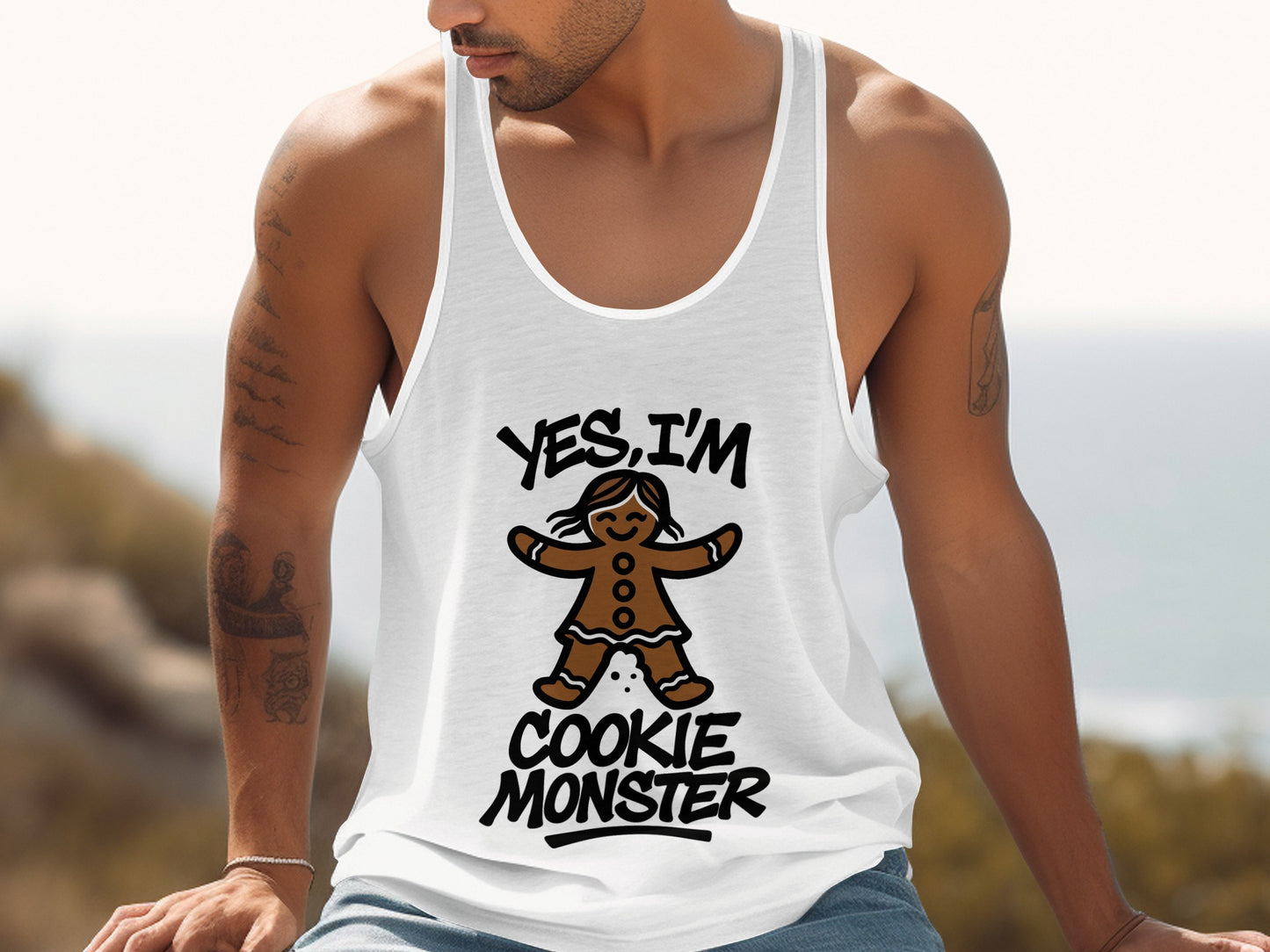 Yes I'm Cookie Monster Gingerbread Tank Top product