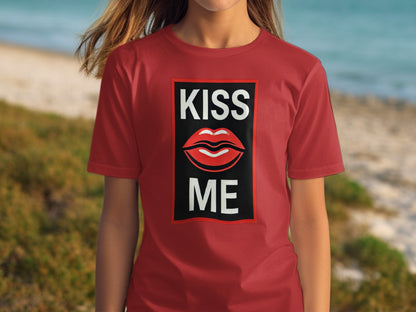 Kiss Me Lips Graphic Print Fashionable T-Shirt product type