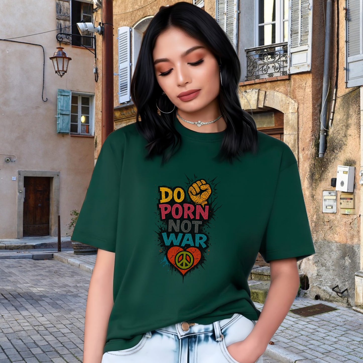 Do Porn Not War Graphic Print T-shirt product type