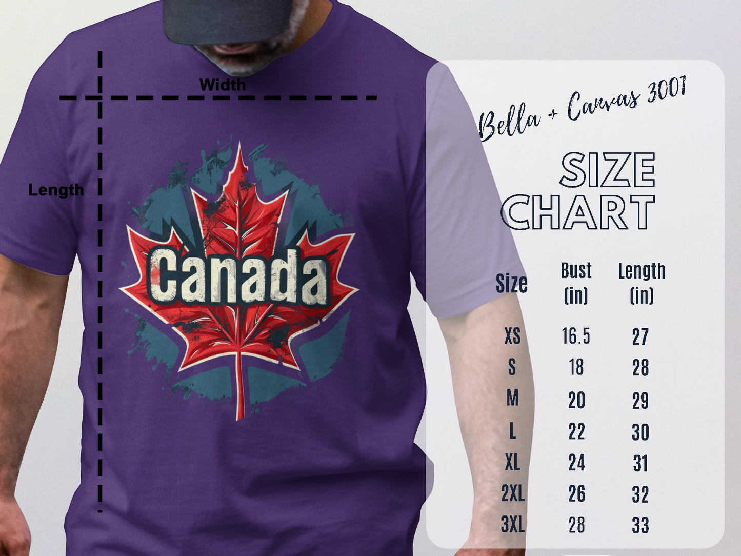 Canada Maple Leaf Graphic on Purple T-Shirt product