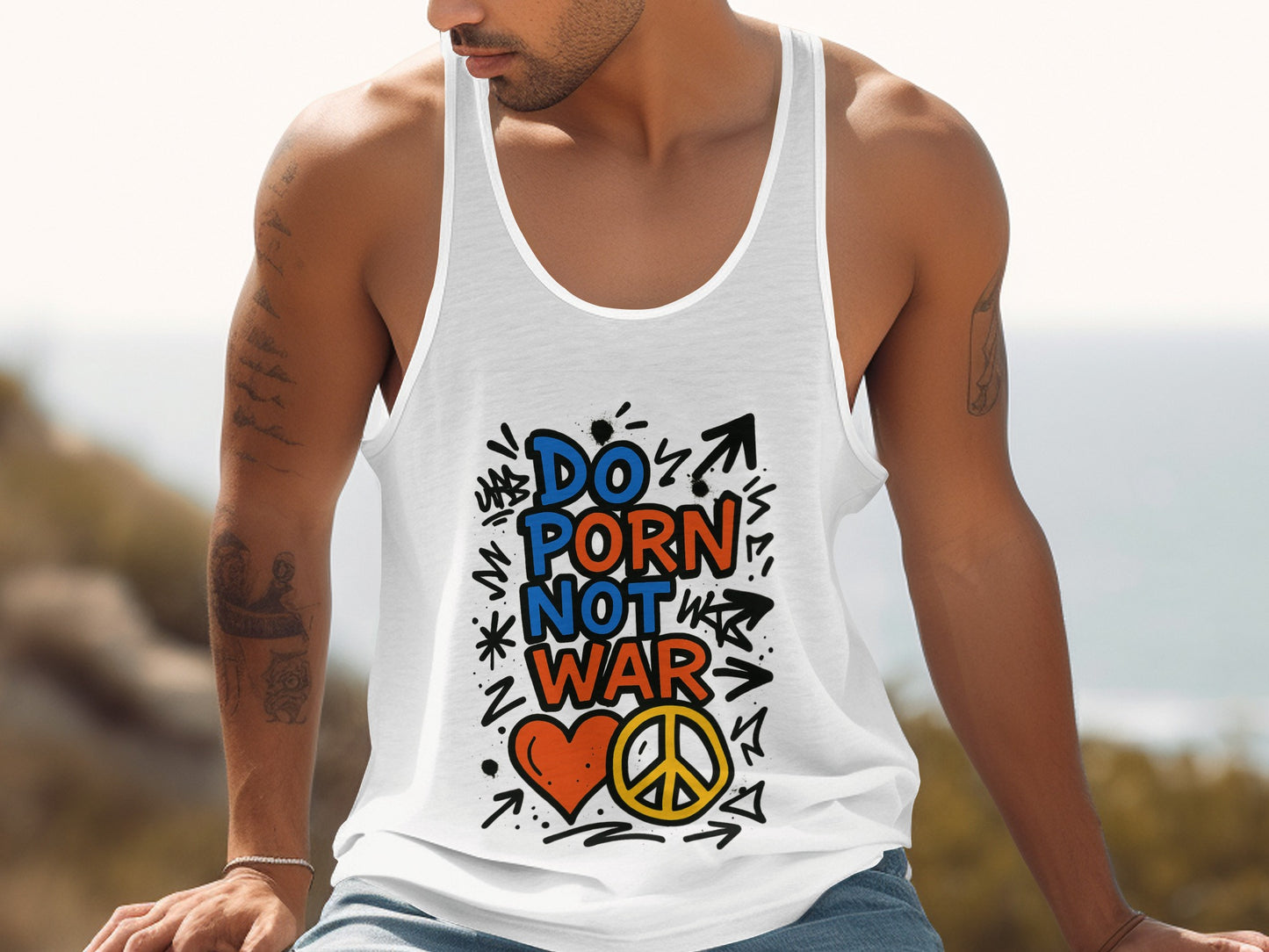 Do Porn Not War Peaceful Message Tank Top product type