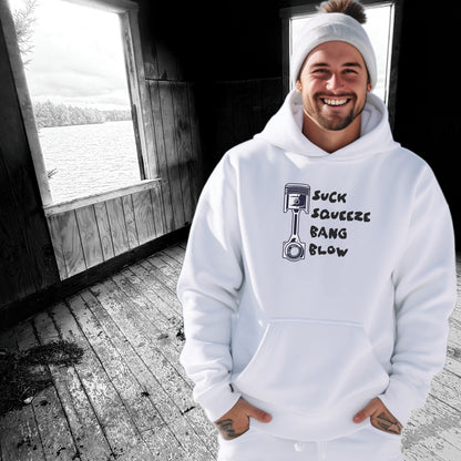 Suck Squeeze Bang Blow Hoodie for Car Enthusiasts
