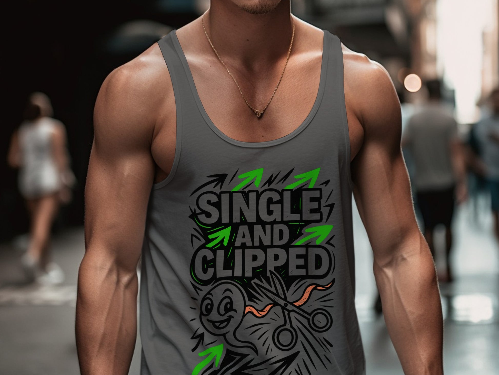 Single and Clipped Fun Humorous Tank Top product type