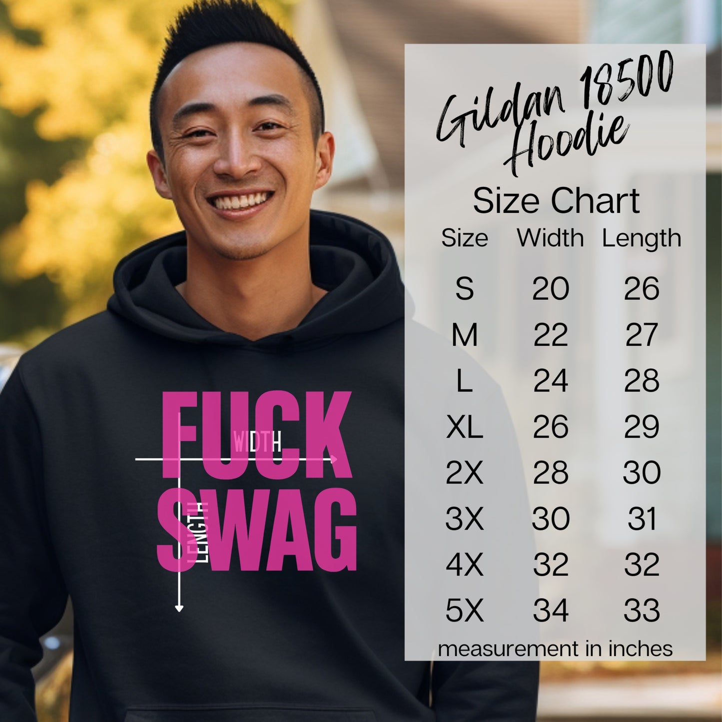 FUCK SWAG Bold Alpha Statement Men's Motivational Hoodie