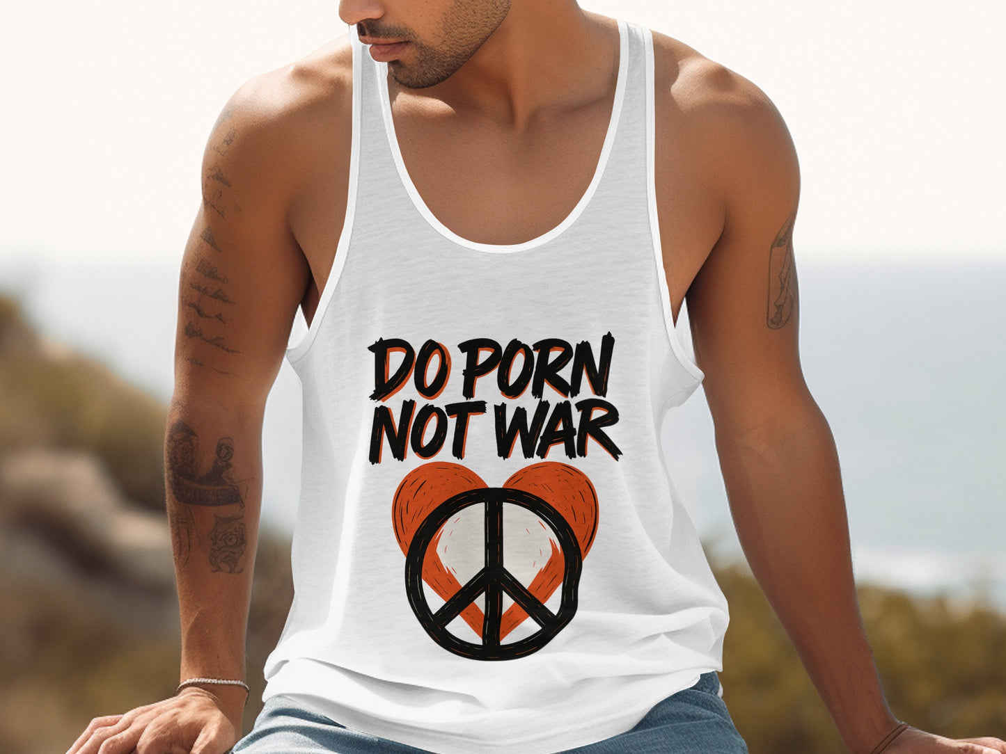 Do Porn Not War Peace and Love Themed Tank Top Product
