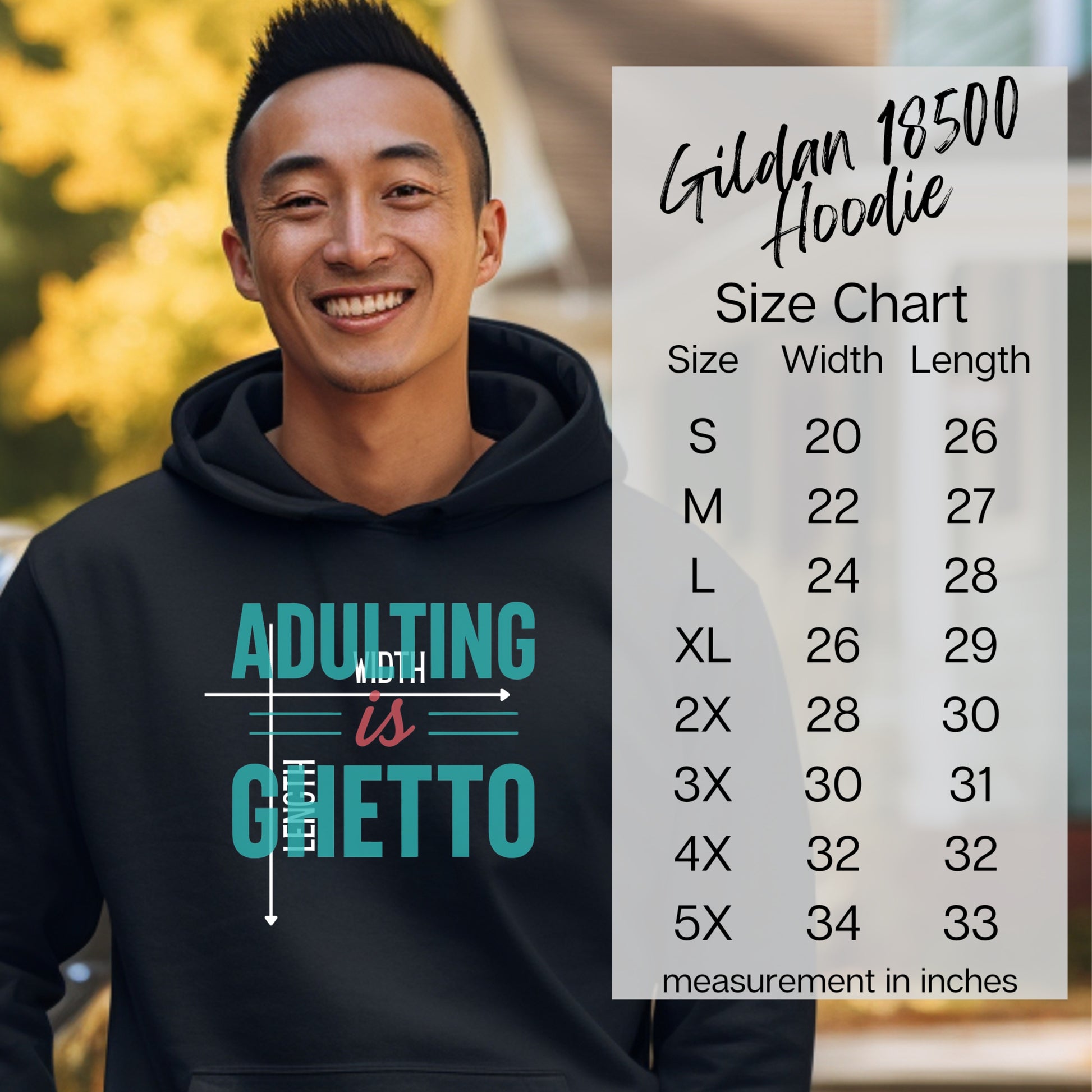 Adulting Is Ghetto Gildan 18500 Hoodie
