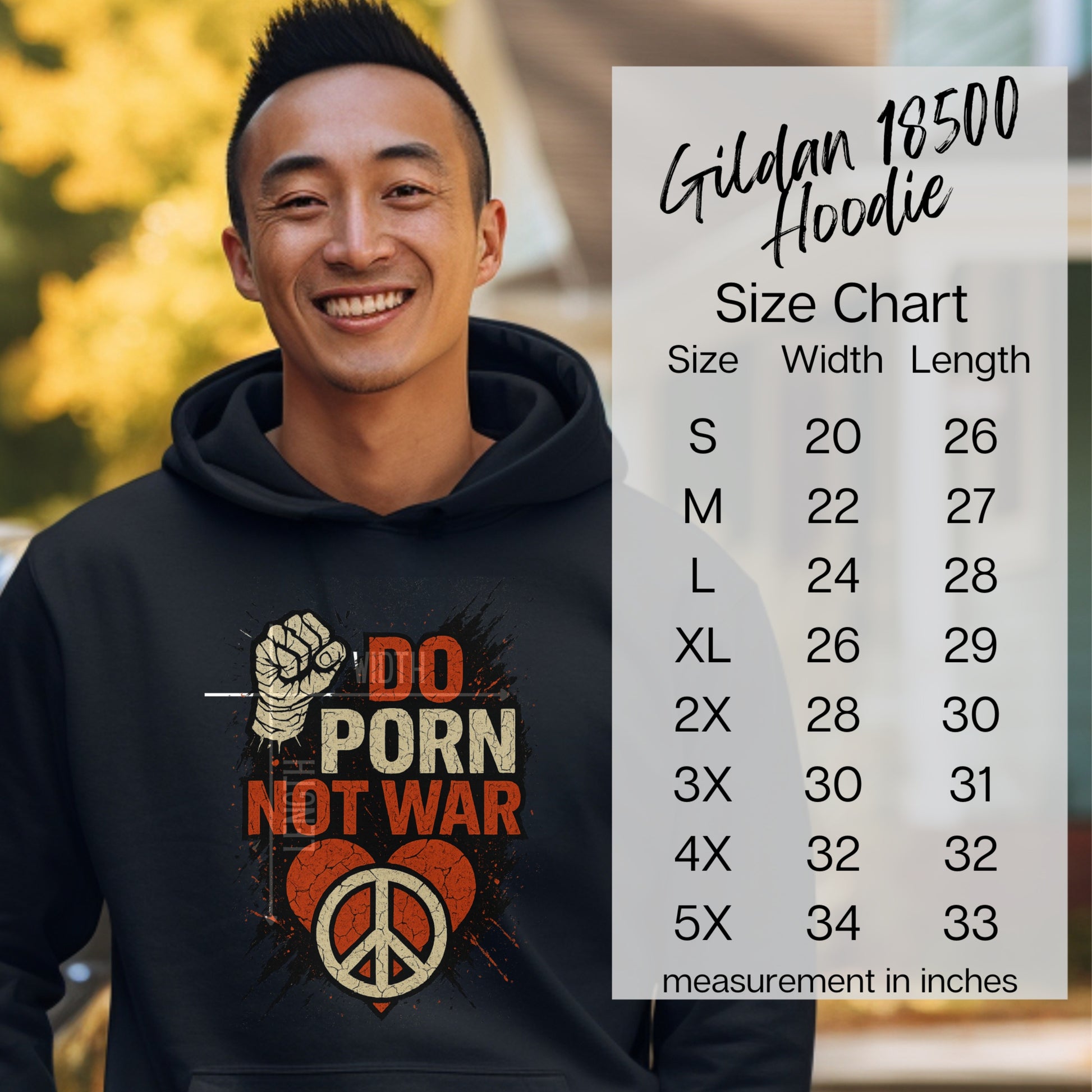 Do Porn Not War Graphic Gildan 18500 Hoodie product type