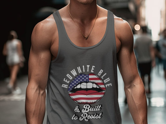 Red White Blue Built to Resist Graphic Tank product