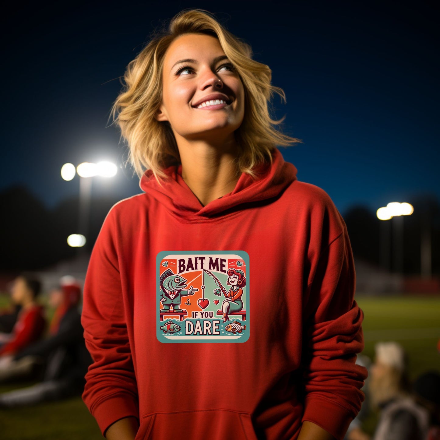 Bait Me If You Dare Red Fishing Hoodie Product