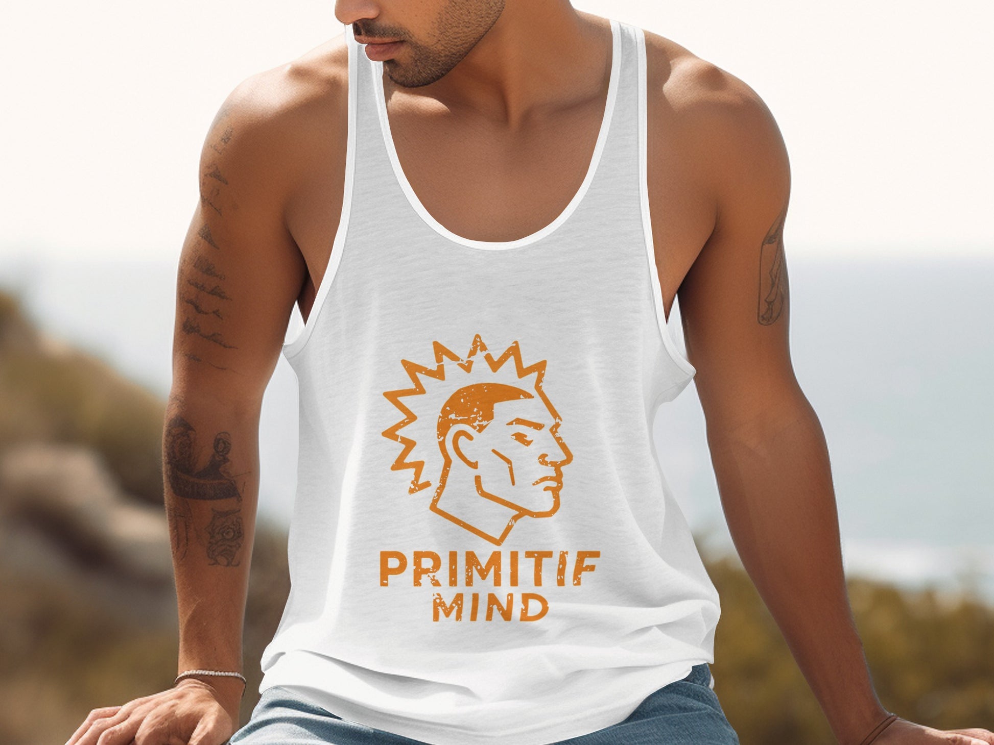 Primitif Mind Graphic Tank Top for Summer Fitness product type
