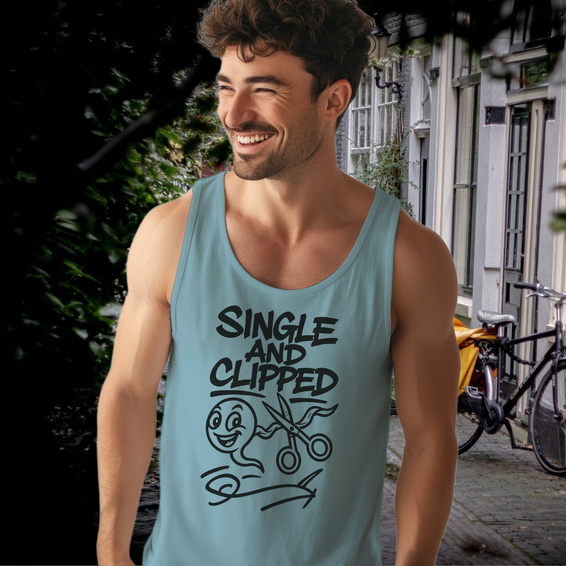 Single and Clipped Funny Graphic Tank Top product type
