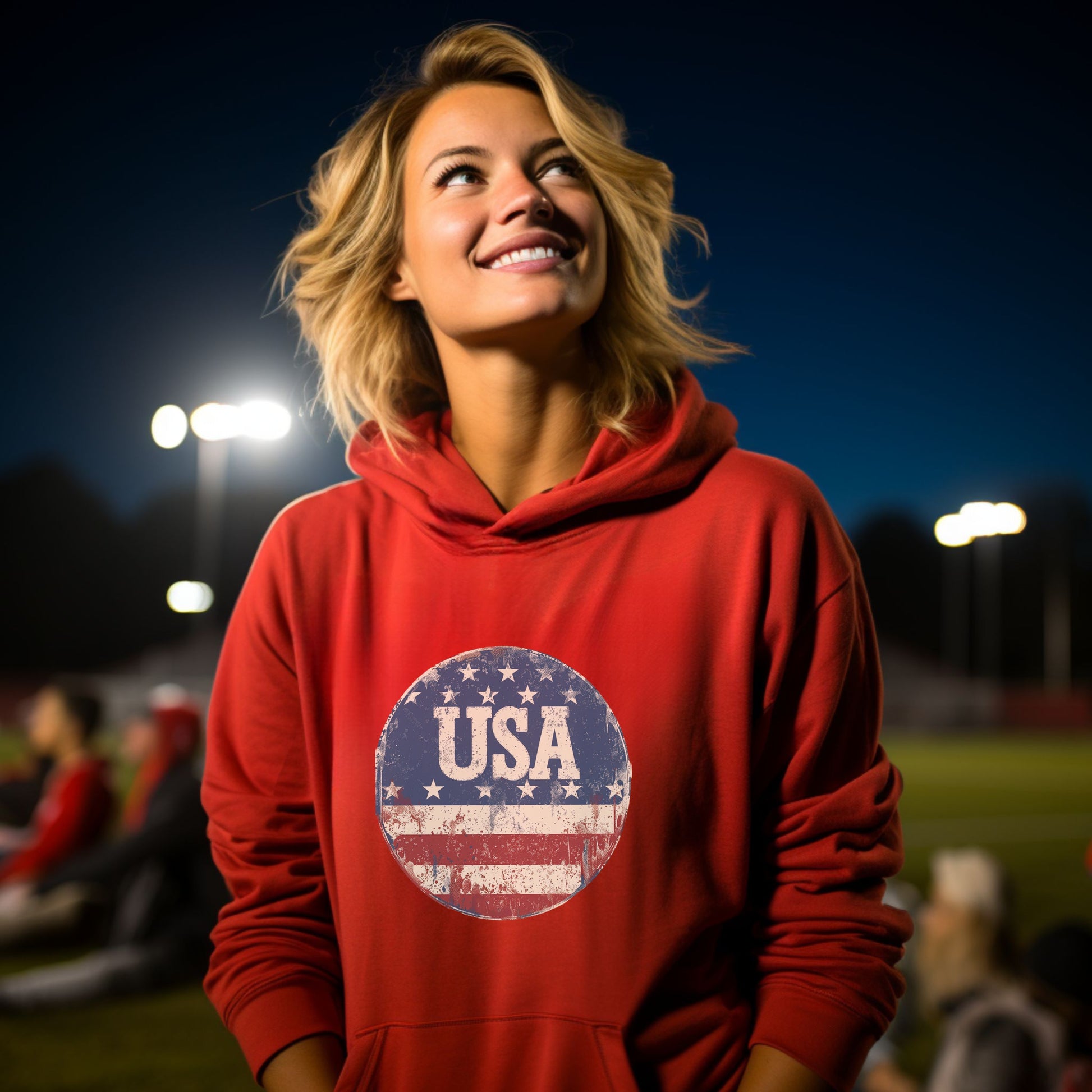 USA Printed Red Hoodie product
