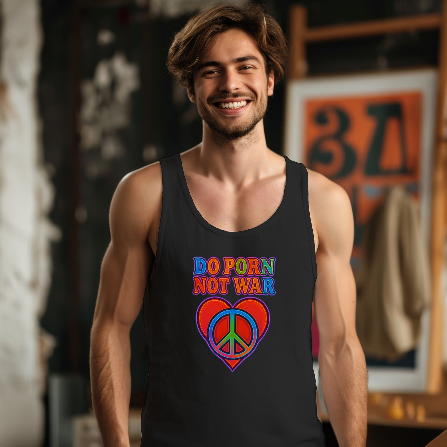 Do Porn Not War Graphic Tank Top product type