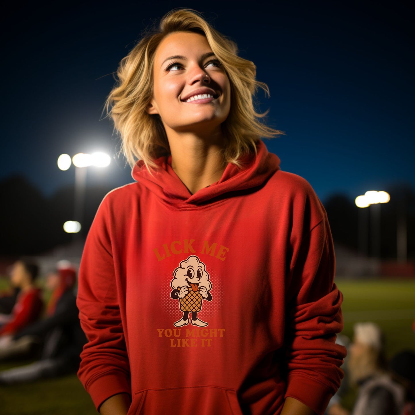 Lick Me You Might Like It Fun Graphic Hoodie