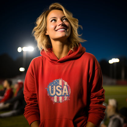 Stylish USA Graphic Red Hoodie fashion product