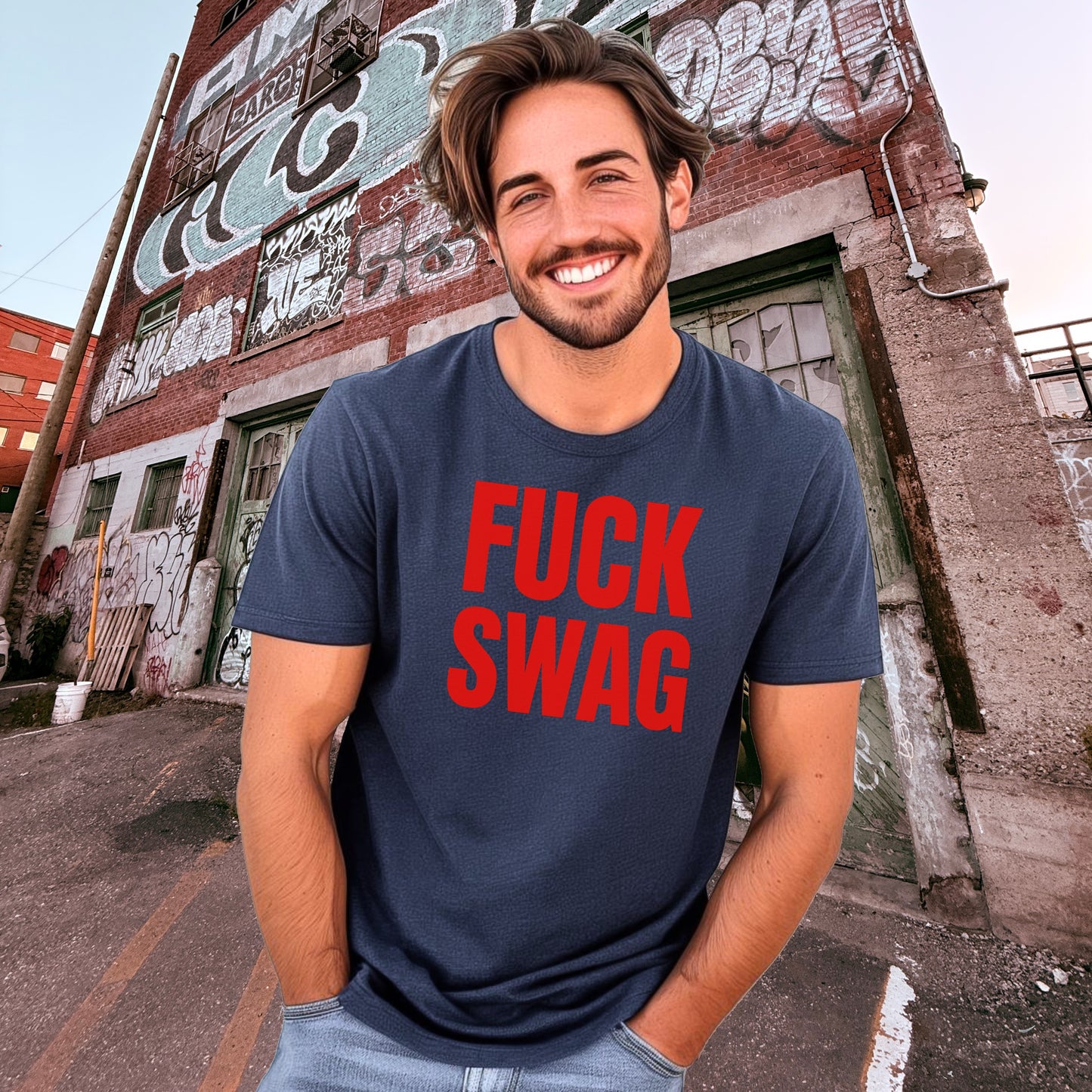 Bold Statement Fuck Swag Graphic T-Shirt