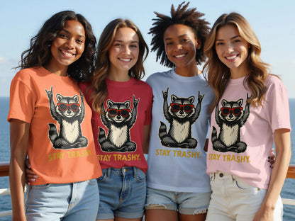 Stay Trashy T-Shirt with Cool Cartoon Skunk Design