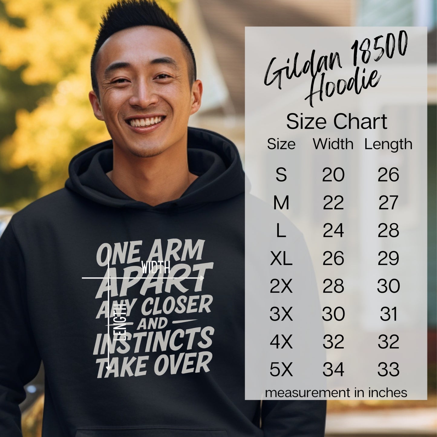 One Arm Apart Instincts Take Over Men's Alpha Hoodie