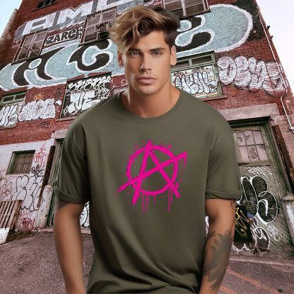 Urban Graffiti Vibes Pink Anarchy Symbol Shirt