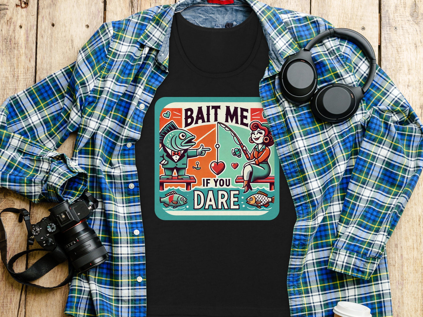 Bait Me If You Dare Funny Graphic Tee Shirt product
