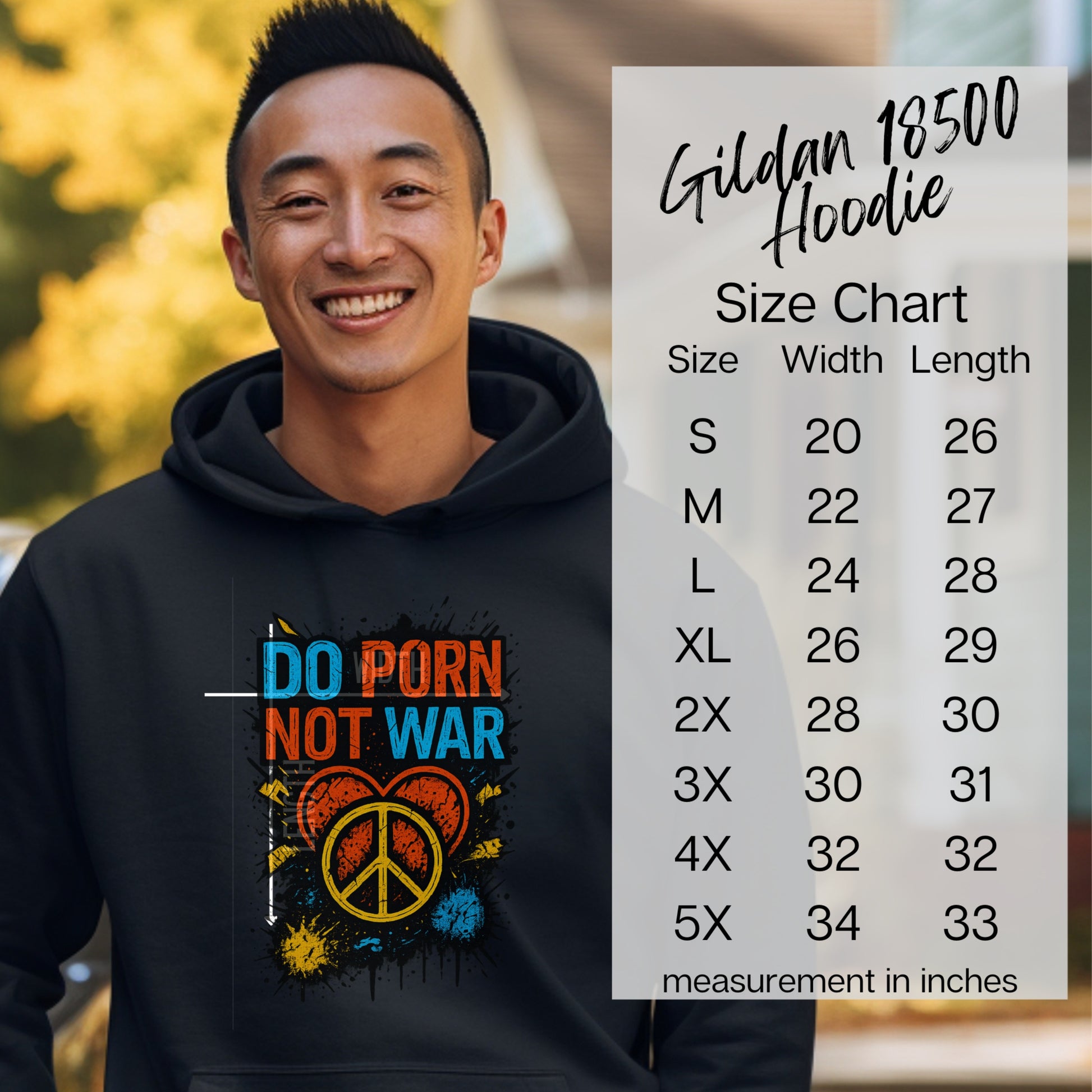 Do Porn Not War Peace Design Gildan 18500 Hoodie product type