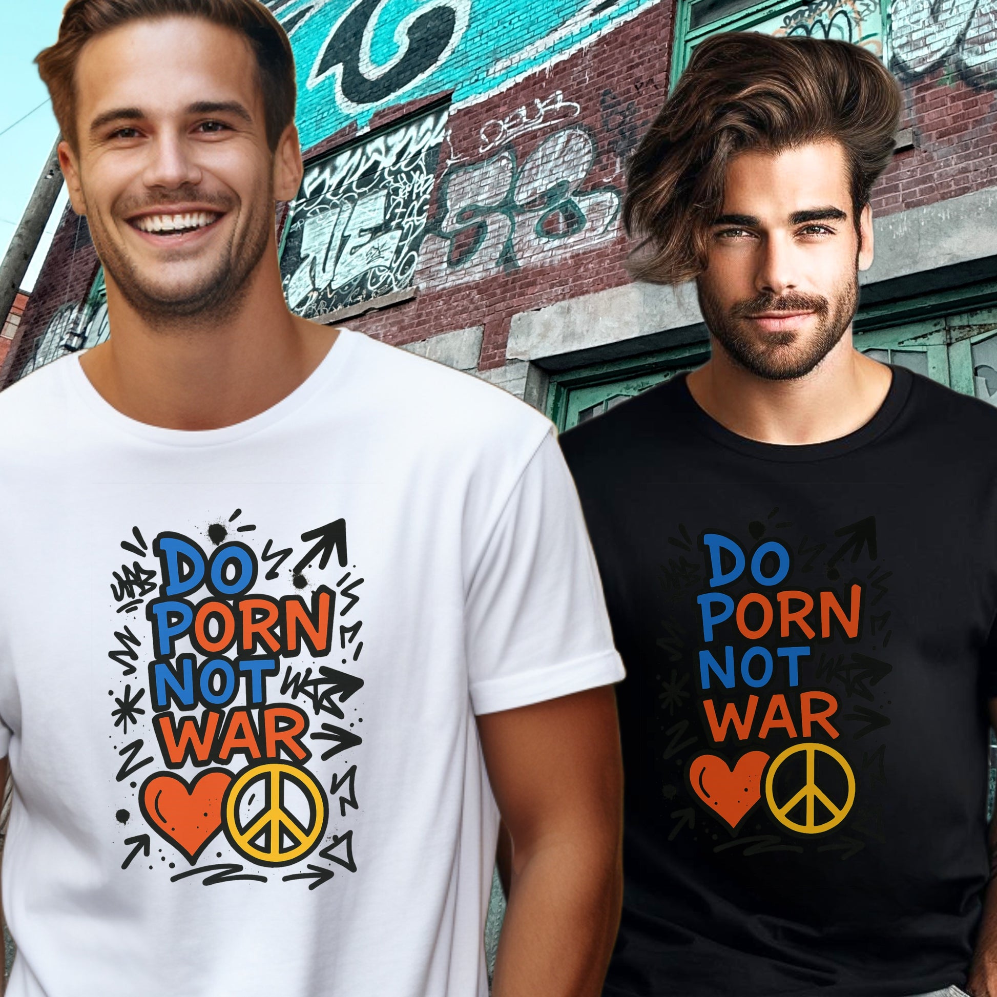 Do Porn Not War Peace Design Graphic T-shirt product