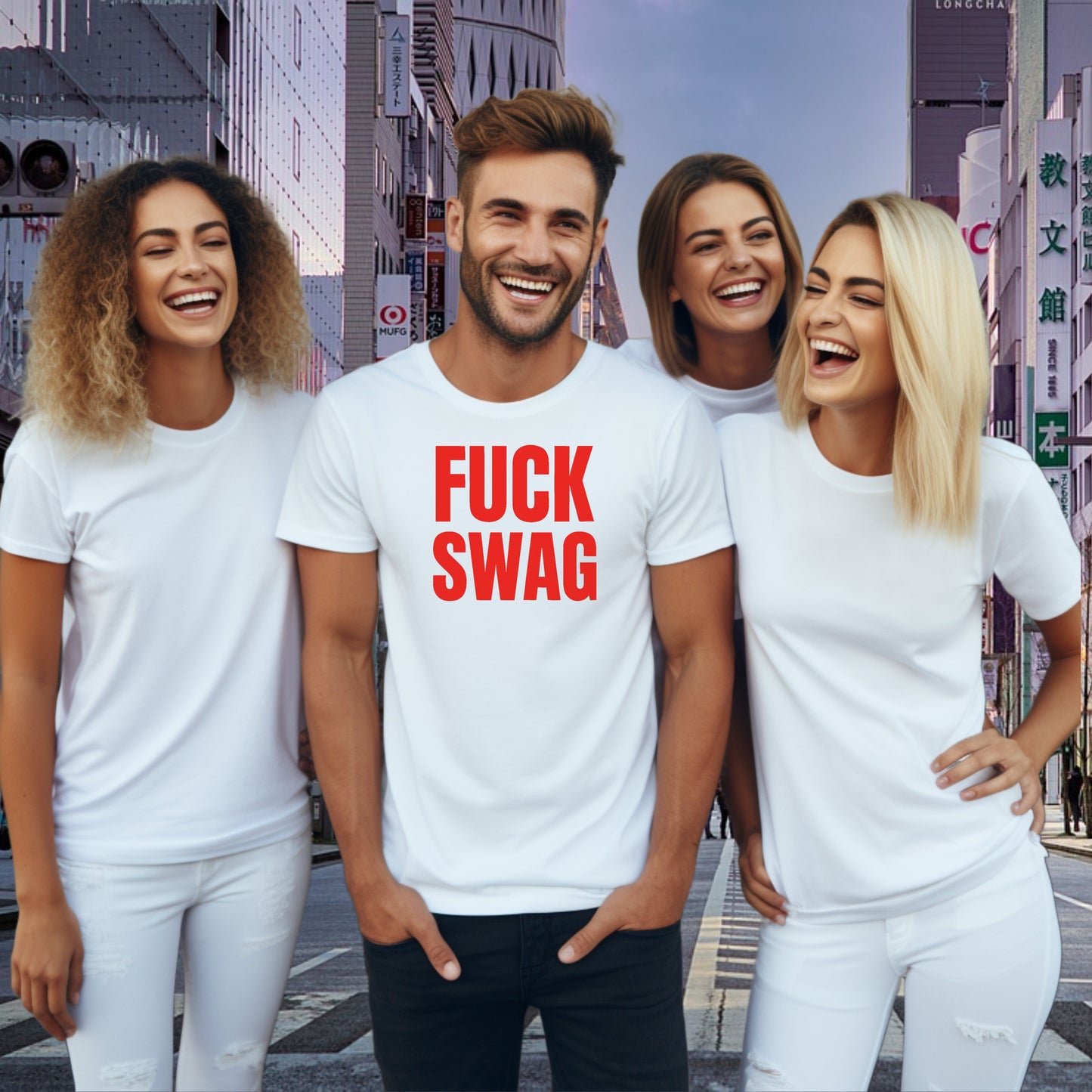 Funny Red Text Fuck Swag Bold Statement T-shirt