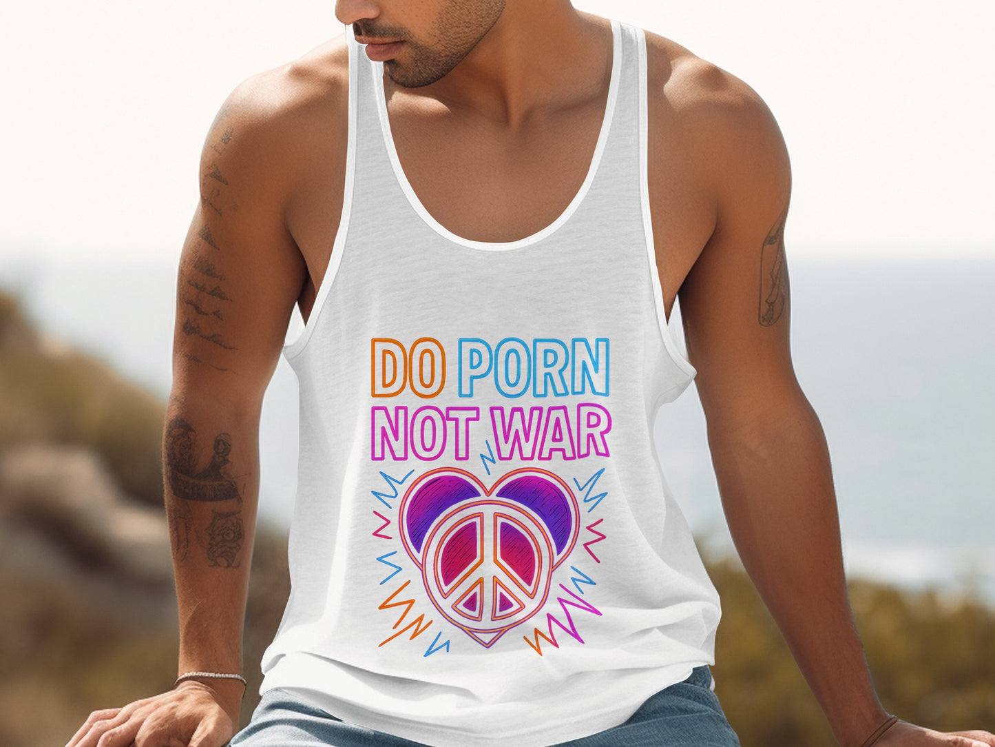 Do Porn Not War Peace Sign Tank Top product